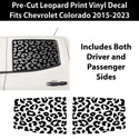 Animal Leopard Cheetah Cow Window Vinyl Decal Stickers Fits Chevrolet Colorado 2015 - 2023 - Bogar Tech Designs