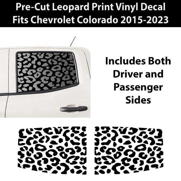 Animal Leopard Cheetah Cow Window Vinyl Decal Stickers Fits Chevrolet Colorado 2015 - 2023 - Bogar Tech Designs