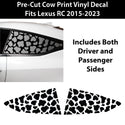 Animal Leopard Cheetah Cow Window Vinyl Decal Stickers Fits Lexus RC 2015 - 2023 - Bogar Tech Designs
