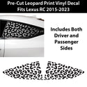 Animal Leopard Cheetah Cow Window Vinyl Decal Stickers Fits Lexus RC 2015 - 2023 - Bogar Tech Designs