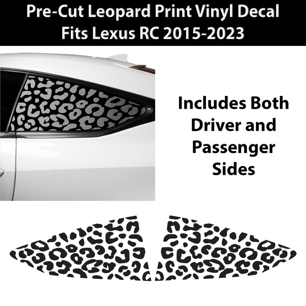 Animal Leopard Cheetah Cow Window Vinyl Decal Stickers Fits Lexus RC 2015 - 2023 - Bogar Tech Designs