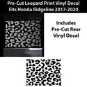 Animal Leopard Cheetah Cow Window Vinyl Decal Stickers Fits Honda Ridgeline 2017 - 2020 - Bogar Tech Designs
