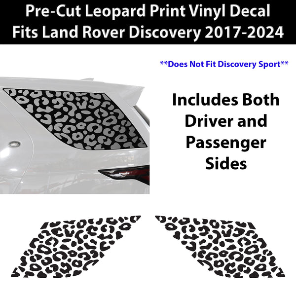 Animal Leopard Cheetah Cow Window Vinyl Decal Stickers Fits Land Rover Discovery 2017 - 2024 - Bogar Tech Designs
