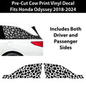 Animal Leopard Cheetah Cow Quarter Window Vinyl Decal Stickers Fits Honda Odyssey 2018 - 2024 - Bogar Tech Designs