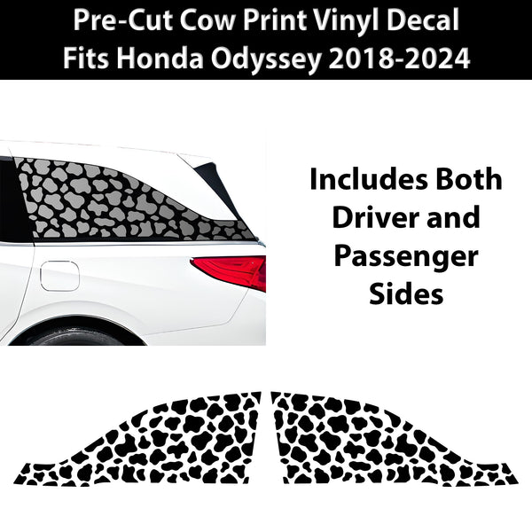 Animal Leopard Cheetah Cow Quarter Window Vinyl Decal Stickers Fits Honda Odyssey 2018 - 2024 - Bogar Tech Designs