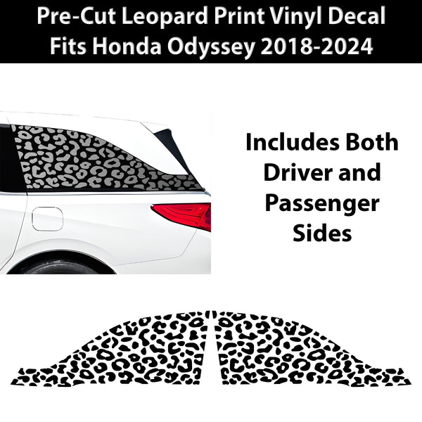 Animal Leopard Cheetah Cow Quarter Window Vinyl Decal Stickers Fits Honda Odyssey 2018 - 2024 - Bogar Tech Designs