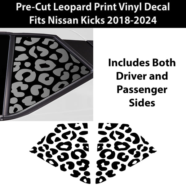 Animal Leopard Cheetah Cow Window Vinyl Decal Stickers Fits Nissan Kicks 2018 - 2024 - Bogar Tech Designs