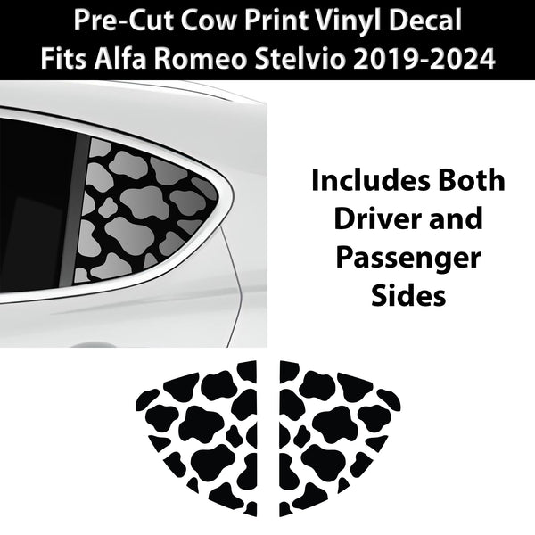 Animal Leopard Cheetah Cow Window Vinyl Decal Stickers Fits Alfa Romeo Stelvio 2019 - 2024 - Bogar Tech Designs