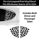 Animal Leopard Cheetah Cow Window Vinyl Decal Stickers Fits Alfa Romeo Stelvio 2019 - 2024 - Bogar Tech Designs
