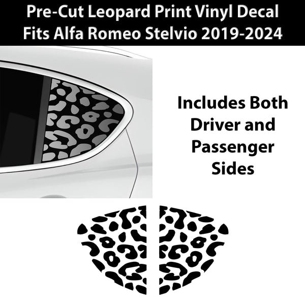 Animal Leopard Cheetah Cow Window Vinyl Decal Stickers Fits Alfa Romeo Stelvio 2019 - 2024 - Bogar Tech Designs