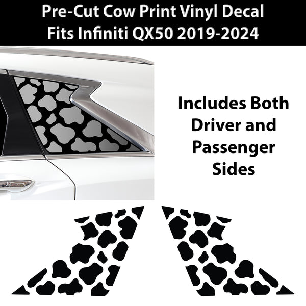 Animal Leopard Cheetah Cow Window Vinyl Decal Stickers Fits Infiniti QX50 2019 - 2024 - Bogar Tech Designs