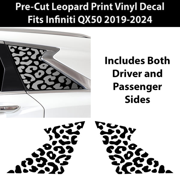 Animal Leopard Cheetah Cow Window Vinyl Decal Stickers Fits Infiniti QX50 2019 - 2024 - Bogar Tech Designs
