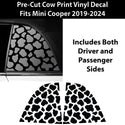 Animal Leopard Cheetah Cow Window Vinyl Decal Stickers Fits Mini Cooper Convertible 2019 - 2024 - Bogar Tech Designs
