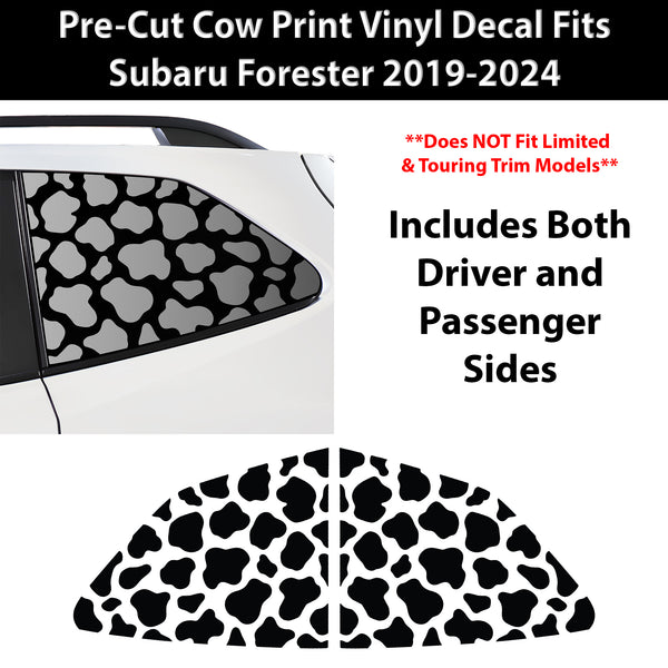 Animal Leopard Cheetah Cow Quarter Window Vinyl Decal Stickers Fits Subaru Forester 2019 - 2025 - Bogar Tech Designs