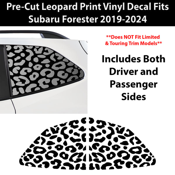 Animal Leopard Cheetah Cow Quarter Window Vinyl Decal Stickers Fits Subaru Forester 2019 - 2025 - Bogar Tech Designs