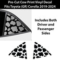 Animal Leopard Cheetah Cow Window Vinyl Decal Stickers Fits Toyota Corolla Hatchback 2019 - 2024 - Bogar Tech Designs