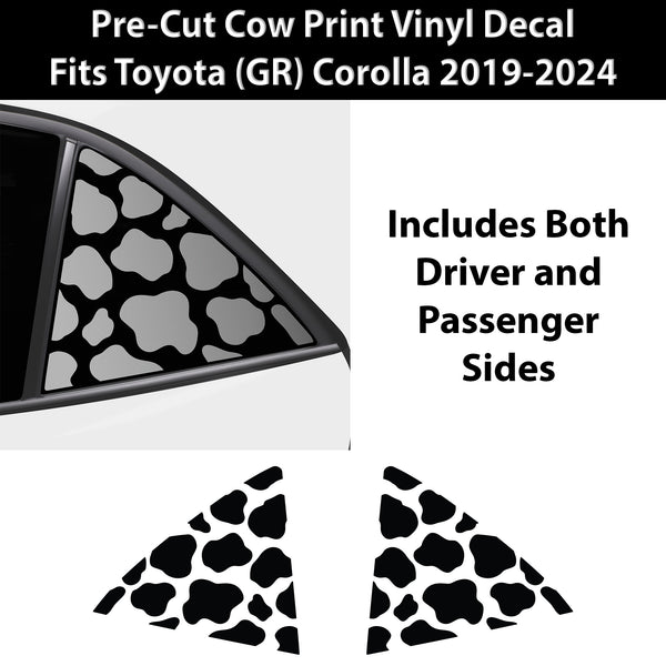 Animal Leopard Cheetah Cow Window Vinyl Decal Stickers Fits Toyota Corolla Hatchback 2019 - 2024 - Bogar Tech Designs