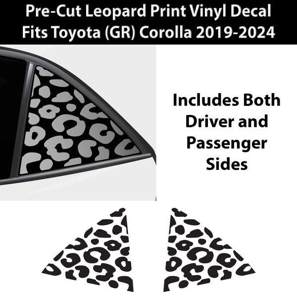 Animal Leopard Cheetah Cow Window Vinyl Decal Stickers Fits Toyota Corolla Hatchback 2019 - 2024 - Bogar Tech Designs