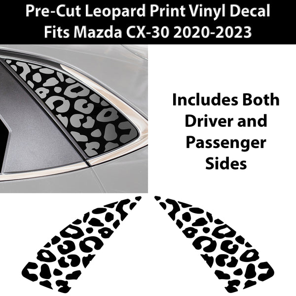 Animal Leopard Cheetah Cow Window Vinyl Decal Stickers Fits Mazda Cx - 30 2020 - 2024 - Bogar Tech Designs