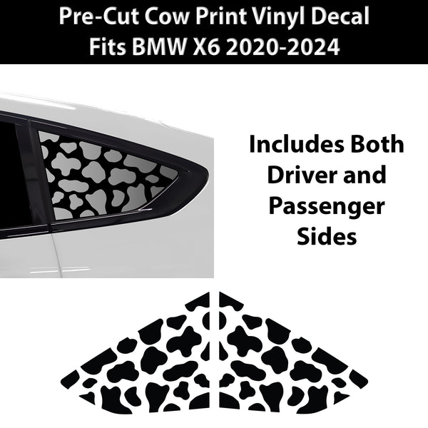 Animal Leopard Cheetah Cow Quarter Window Vinyl Decal Stickers Fits BMW X6 2020 - 2025 - Bogar Tech Designs