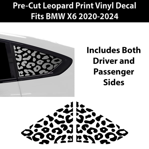 Animal Leopard Cheetah Cow Quarter Window Vinyl Decal Stickers Fits BMW X6 2020 - 2025 - Bogar Tech Designs