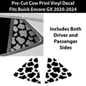 Animal Leopard Cheetah Cow Window Vinyl Decal Stickers Fits Buick Encore GX 2020 - 2024 - Bogar Tech Designs