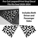 Animal Leopard Cheetah Cow Window Vinyl Decal Stickers Fits Kia Soul 2020 - 2024 - Bogar Tech Designs
