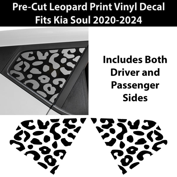 Animal Leopard Cheetah Cow Window Vinyl Decal Stickers Fits Kia Soul 2020 - 2024 - Bogar Tech Designs