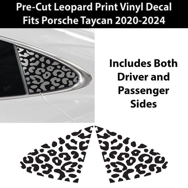 Animal Leopard Cheetah Cow Window Vinyl Decal Stickers Fits Porsche Taycan 2020 - 2024 - Bogar Tech Designs