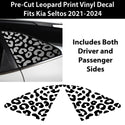 Animal Leopard Cheetah Cow Window Vinyl Decal Stickers Fits Kia Seltos 2021 - 2024 - Bogar Tech Designs