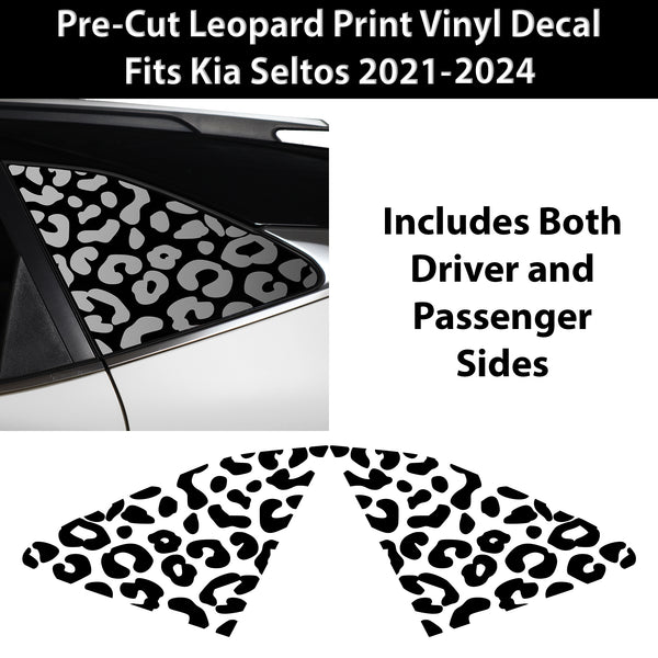 Animal Leopard Cheetah Cow Window Vinyl Decal Stickers Fits Kia Seltos 2021 - 2024 - Bogar Tech Designs