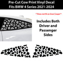 Animal Leopard Cheetah Cow Window Vinyl Decal Stickers Fits BMW 4 Series 2021 - 2024 - Bogar Tech Designs