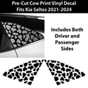 Animal Leopard Cheetah Cow Window Vinyl Decal Stickers Fits Kia Seltos 2021 - 2024 - Bogar Tech Designs