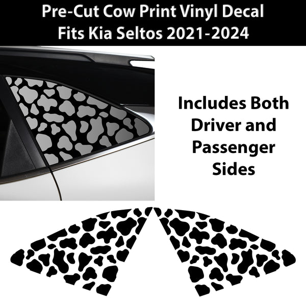Animal Leopard Cheetah Cow Window Vinyl Decal Stickers Fits Kia Seltos 2021 - 2024 - Bogar Tech Designs
