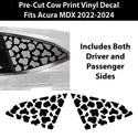 Animal Leopard Cheetah Cow Window Vinyl Decal Stickers Fits Acura MDX 2022 - 2024 - Bogar Tech Designs