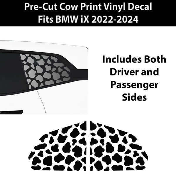 Animal Leopard Cheetah Cow Quarter Window Vinyl Decal Stickers Fits BMW iX 2022 - 2025 - Bogar Tech Designs