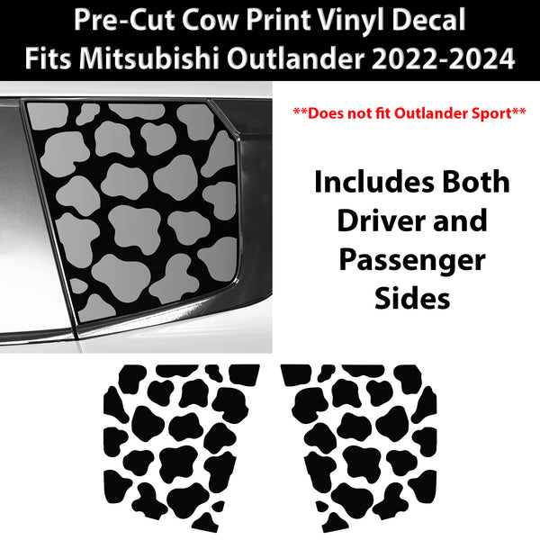 Animal Leopard Cheetah Cow Window Vinyl Decal Stickers Fits Mitsubishi Outlander 2022 - 2024 - Bogar Tech Designs