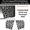 Animal Leopard Cheetah Cow Window Vinyl Decal Stickers Fits Mitsubishi Outlander 2022 - 2024 - Bogar Tech Designs