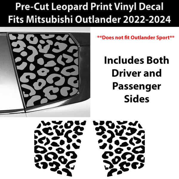 Animal Leopard Cheetah Cow Window Vinyl Decal Stickers Fits Mitsubishi Outlander 2022 - 2024 - Bogar Tech Designs
