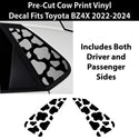 Animal Leopard Cheetah Cow Window Vinyl Decal Stickers Fits Toyota BZ4X 2022 - 2024 - Bogar Tech Designs