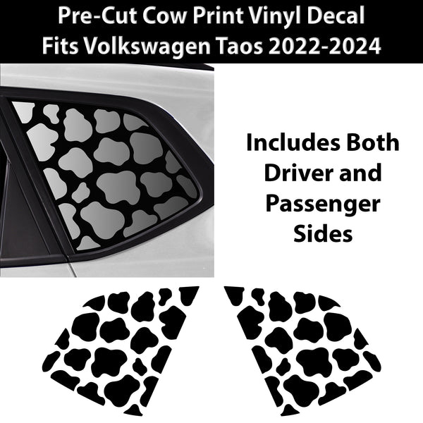 Animal Leopard Cheetah Cow Window Vinyl Decal Stickers Fits Volkswagen Taos 2022 - 2024 - Bogar Tech Designs