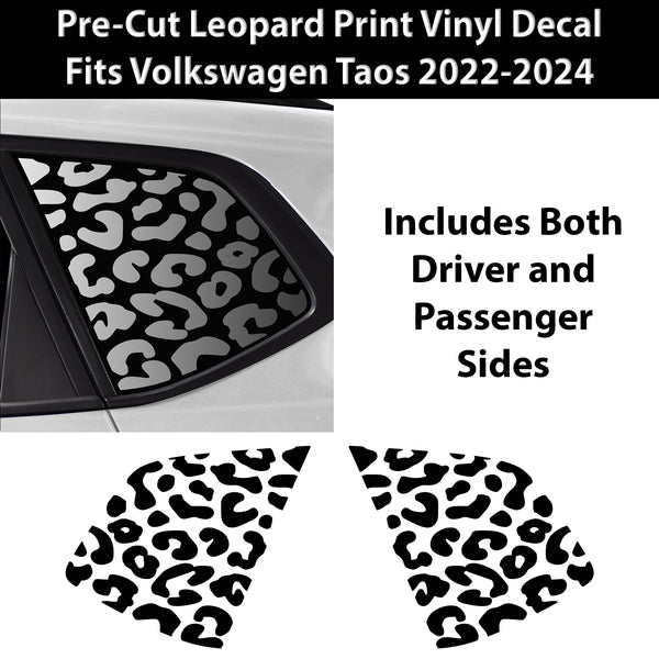 Animal Leopard Cheetah Cow Window Vinyl Decal Stickers Fits Volkswagen Taos 2022 - 2024 - Bogar Tech Designs