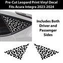 Animal Leopard Cheetah Cow Window Vinyl Decal Stickers Fits Acura Integra 2023 - 2025 - Bogar Tech Designs