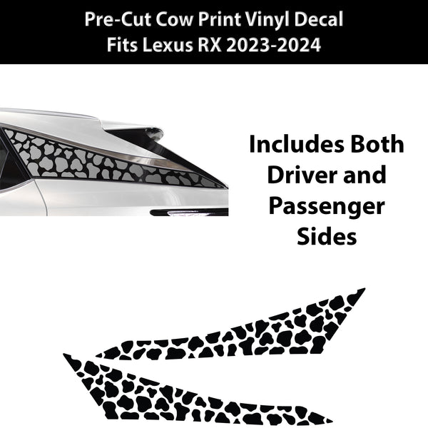 Animal Leopard Cheetah Cow Window Vinyl Decal Stickers Fits Lexus RX 2023 - 2024 - Bogar Tech Designs