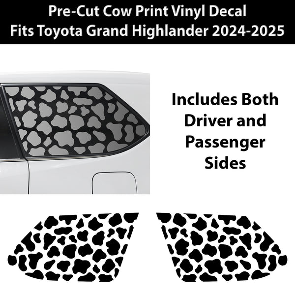 Animal Leopard Cheetah Cow Window Vinyl Decal Stickers Fits Toyota Grand Highlander 2024 2025 - Bogar Tech Designs