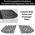 Animal Leopard Cheetah Cow Window Vinyl Decal Stickers Fits Toyota Grand Highlander 2024 2025 - Bogar Tech Designs