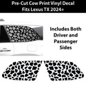 Animal Leopard Cheetah Cow Quarter Window Vinyl Decal Stickers Fits Lexus TX 2024 2025 - Bogar Tech Designs