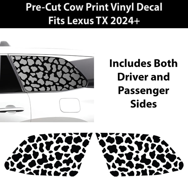 Animal Leopard Cheetah Cow Quarter Window Vinyl Decal Stickers Fits Lexus TX 2024 2025 - Bogar Tech Designs