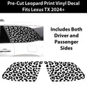 Animal Leopard Cheetah Cow Quarter Window Vinyl Decal Stickers Fits Lexus TX 2024 2025 - Bogar Tech Designs