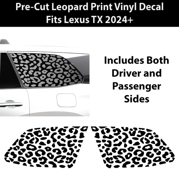 Animal Leopard Cheetah Cow Quarter Window Vinyl Decal Stickers Fits Lexus TX 2024 2025 - Bogar Tech Designs